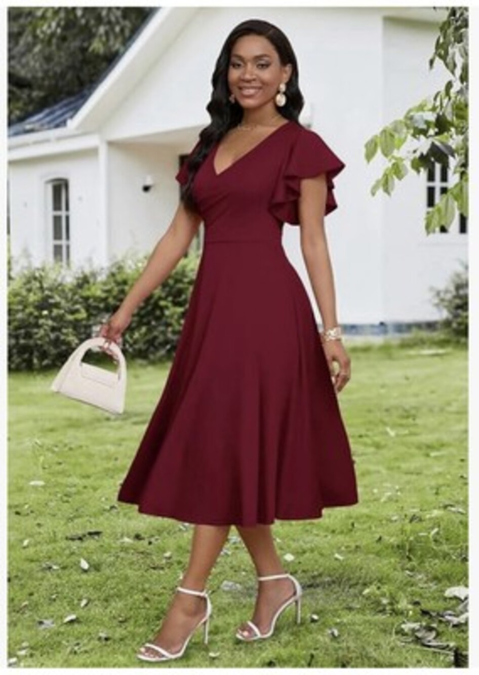 Dokotoo Women's V Neck Elegant Party Dress/SIZE XL